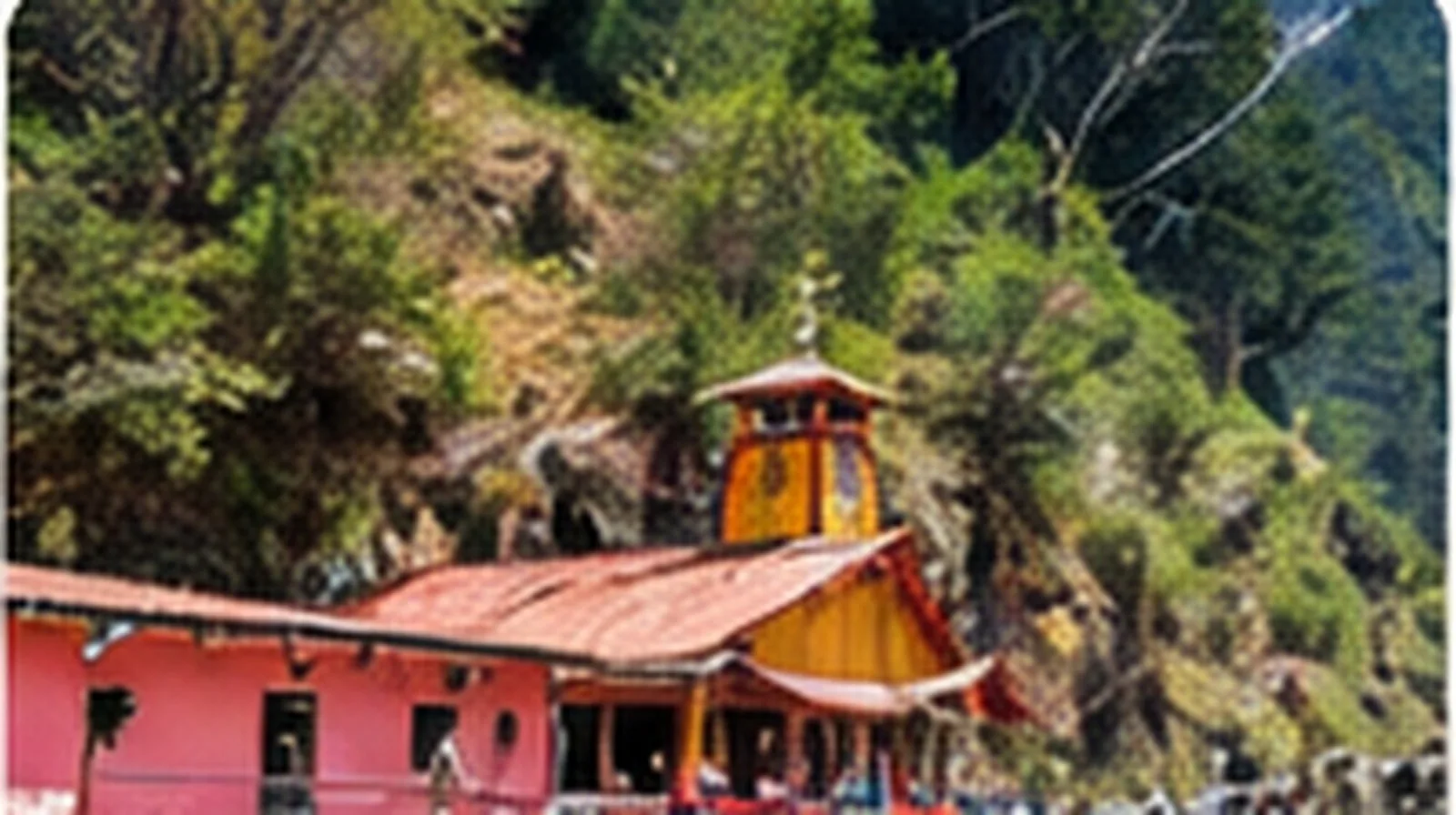 Yamunotri temple and surrounding valley